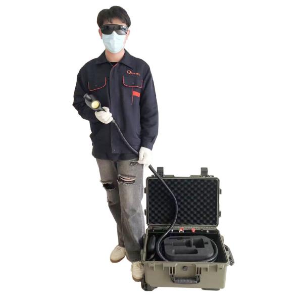 Buy cheap 100w Suitcase Portable Fiber Laser Cleaning Machine Outdoor Remote Operation from wholesalers