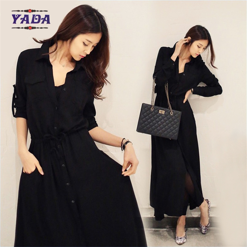 Plus size vestidos casuales linen elegant lady women autumn dress ladies ready made dresses with good quality