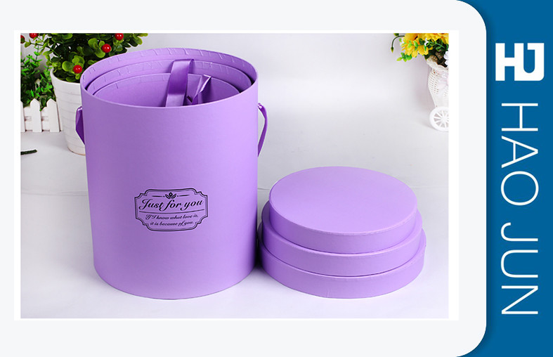Luxury Round Flower Box Cardboard Flower Boxes Packaging Tubes With Customized Size
