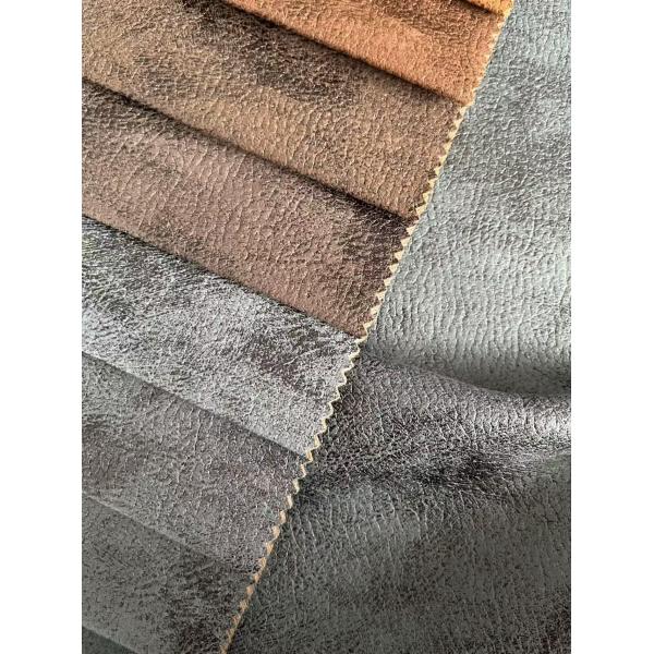 100% Polyester Leather Sofa Fabric Water Resistant Soft Leather Material