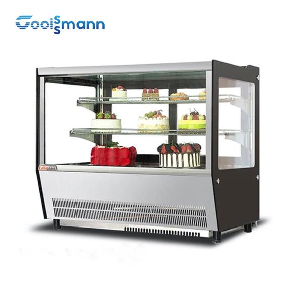 Buy cheap Sliding Double Door Cake Display Cooler Automatic Defrost Showcase Fridge from wholesalers