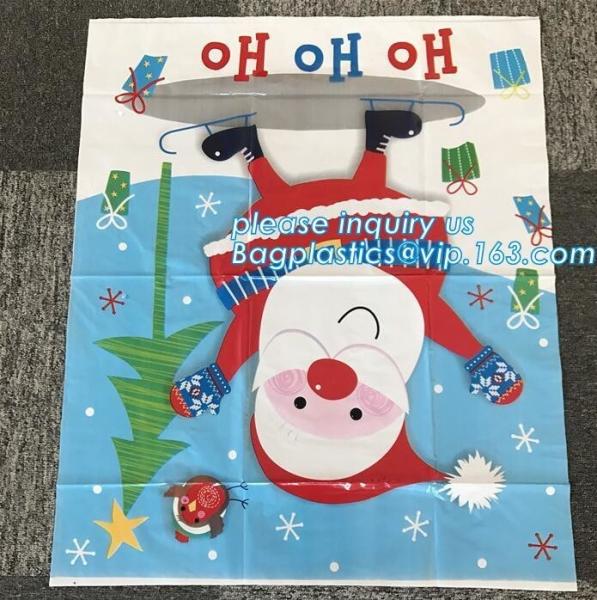 36"*48" drawstring christmas plastic giant santa sack for gift,party supplies