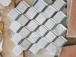 Carrara White Bathroom Marble Mosaic Tile Chevron Pattern SGS Standard