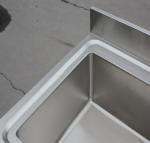 Brushed Stainless Steel Display Racks Undermount Single Bowl With Drainboard