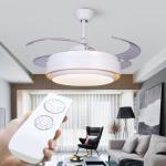 ceiling fan remote control light invisible retractable 42 inch retro fan leaf