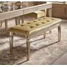 Buy cheap Antique gold mirrored dining bench velvet upholster bed stool ottoman for bedroom from wholesalers