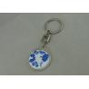Buy cheap Chrome Plating Promotional Key Chain Blue / White Porcelain Inserted Piece from wholesalers