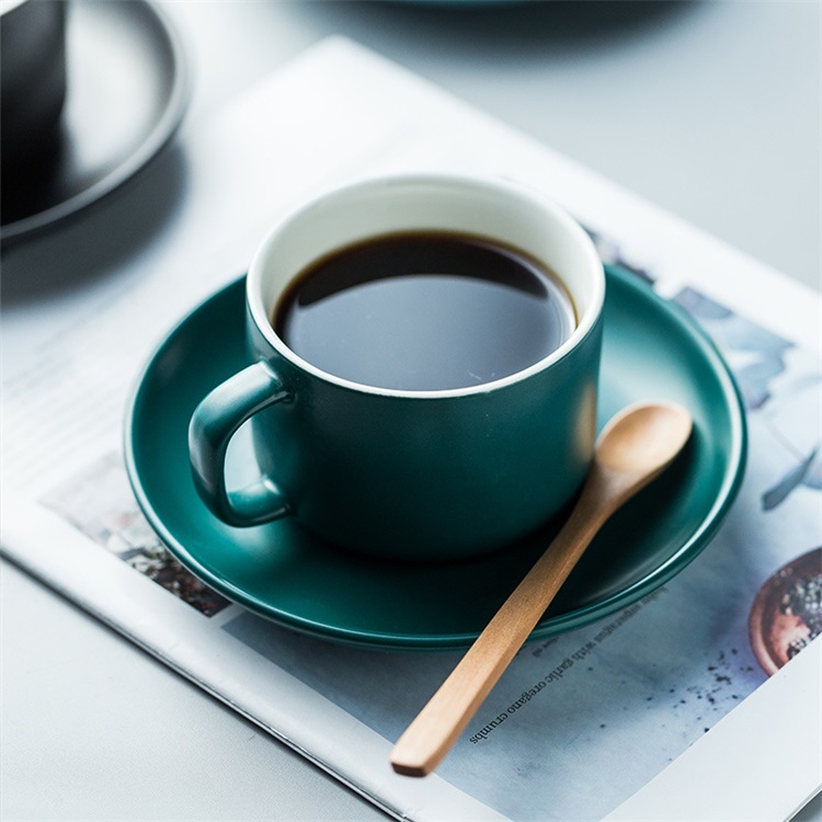 Colorful thick body new cappuccino cup and saucers ceramic coffee cup saucer latte cup drinkware