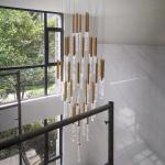 Modern Led Crystal Chandelier For Staircase Lobby Mall Villa Gold loft hanging