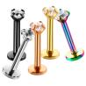 Buy cheap Surgical Steel Assorted Colors Zircon Labret Stud Lip Piercing Ear Cartilage Tragus Helix Ring Fashion Charming Jewelry from wholesalers