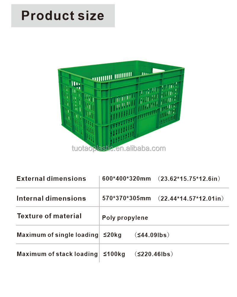 Customized Logo Stackable Plastic Crate for Eco-Friendly Fruit Harvesting and Storage