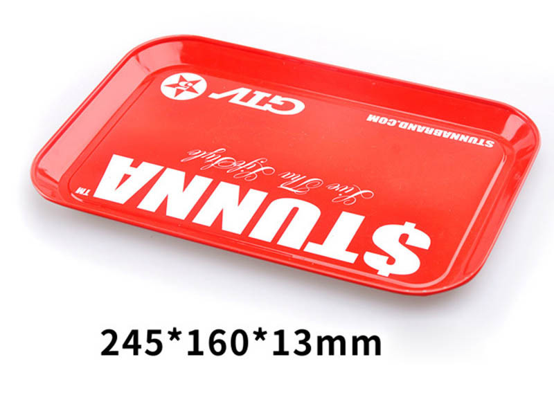 Personalized Cigarette Tray , Color Painting Tinplate Weed Grass Fruit Tray