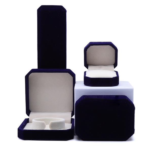 Buy cheap Newest Style Customized Blue Flannelette Octagonal Jewelry Box for Necklace Bracelet Ring from wholesalers