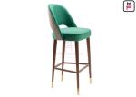 Luxury Velvet Restaurant Bar Stools Open Back Wood Material For Home