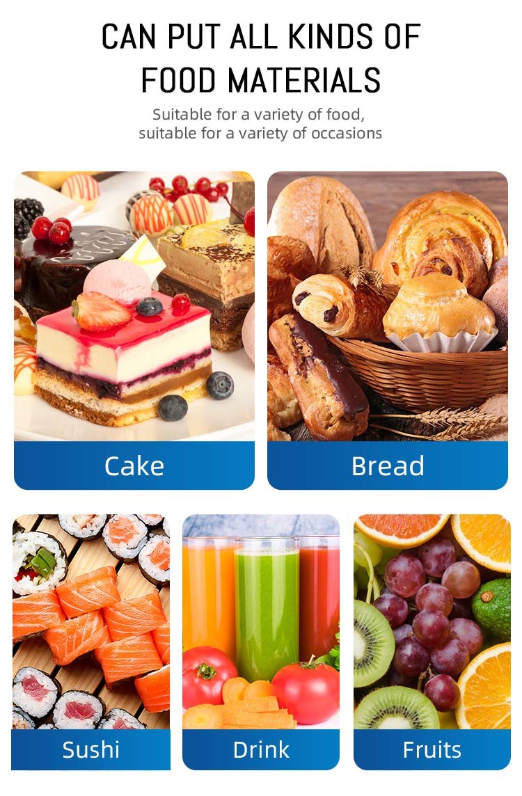 Adjustable Shelf Cake Display Counter , 94.5 Inch Length Glass Dessert Display Case