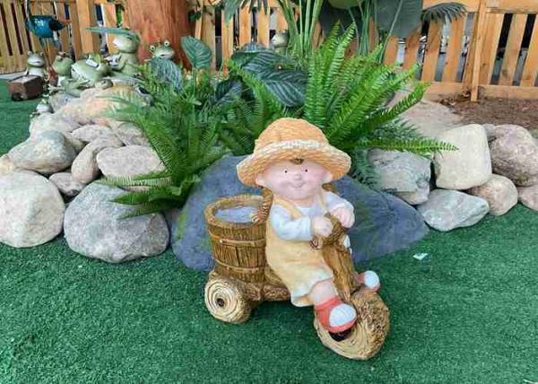 Buy cheap Outdoor Magnesium Oxide Garden Statue Sculpture Small Children Riding Statue from wholesalers