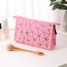 Buy cheap Pink Toiletry Zipper PU Leather Custom Printed Waterproof Cosmetic Bag from wholesalers