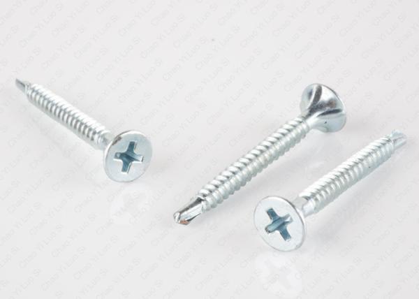 Wood To Metal Self Drilling Screws Fine Thread , Flat Head Self Drilling