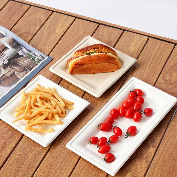 Buy cheap Square Take Away Paper Plates White Paper Food Containers Oil Free from wholesalers