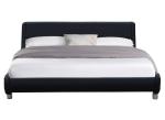 plywood Black Faux Leather Upholstered Bed Europe Style Curve Shape