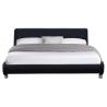 Buy cheap plywood Black Faux Leather Upholstered Bed Europe Style Curve Shape from wholesalers