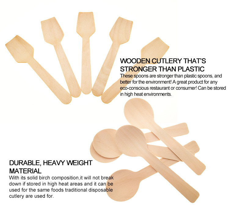 160mm Small Round Biodegradable Wooden Spoons Environmental Protection