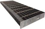 Anti-Slip Glvanized 215mm Width Steel Stair Treads Grating For Industrial