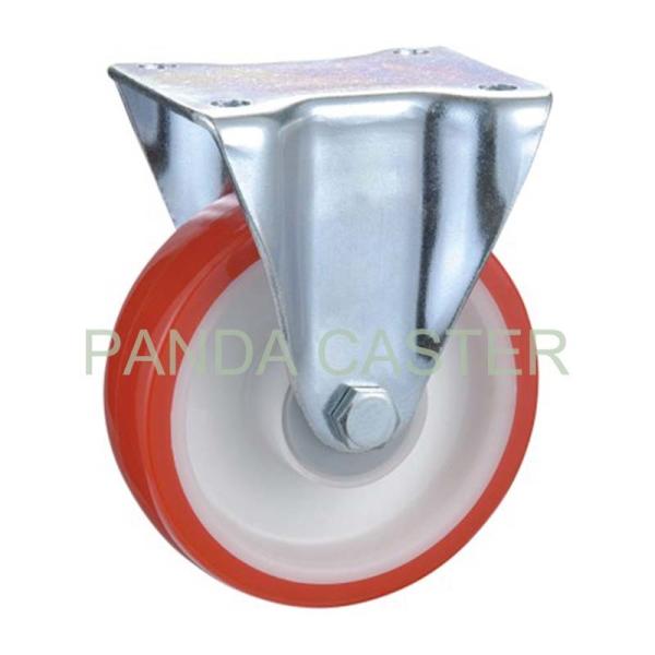 Buy cheap SGS 6 Inch Rubber Caster Wheels , Red Fixed Industrial Trolley Wheels from wholesalers