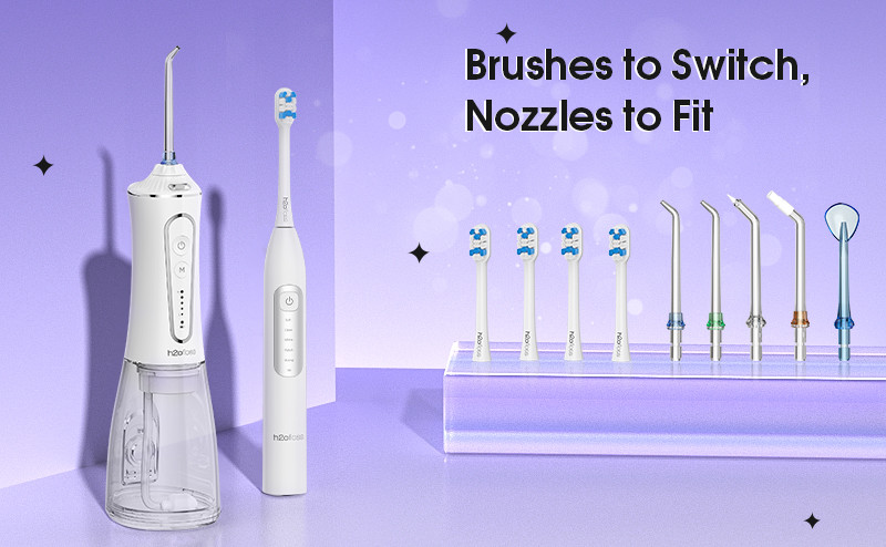 Electric Toothbrush With Water Flosser 2 In 1 IPX7 USB C Rechargeable Dental Water Floss Irrigator Dental Teeth Cleaning
