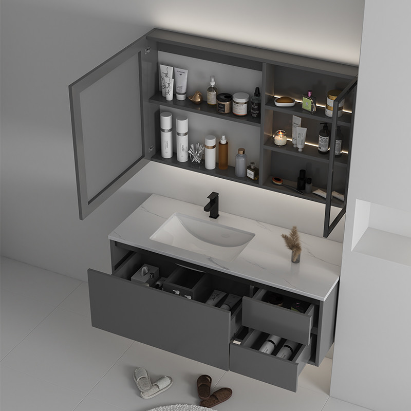 High Toughness Bathroom Furniture Vanities Solid Wood Material