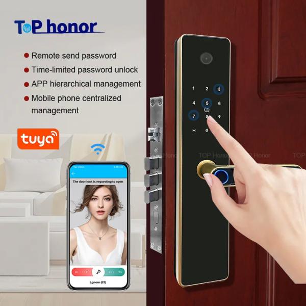 Buy cheap Tuya Peephole Digital Apartment Smart Door Lock Fingerprint Card Code Access from wholesalers