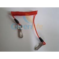 Buy cheap Transparent Red 4''Length Coiled Cable Tool Safety Lanyard w/Securing Clips product