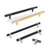 Buy cheap Aluminium Brass T Bar Handles Black Gold for Kitchen 195mm 225mm 385mm Length from wholesalers