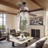 Buy cheap Bedroom AC110V 4100K Flush Mount Crystal Chandelier Ceiling Fan Remote Control from wholesalers