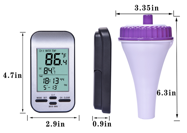 WT0224 Custom Wireless Swimming Pool Thermometer Floating Waterproof Digital Thermometer For Outdoor