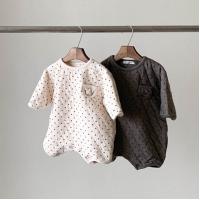 Buy cheap Baby Quilted Romper With Cream And Charcoal Brown Cloud Island Infant Rompers product