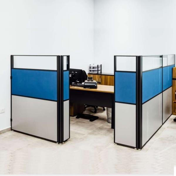 Buy cheap Blue Single Cubicle Office Workstation Desks 30mm With Divided Boards from wholesalers