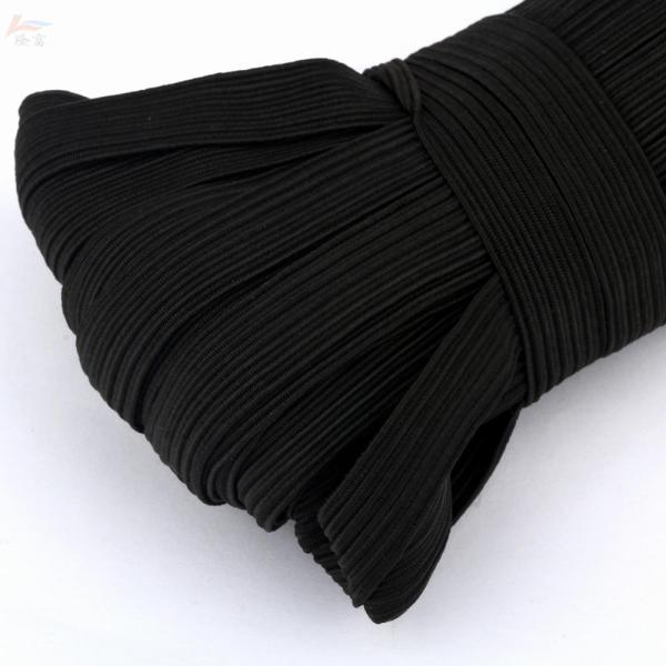 Wholesale flat elastic 6mm bundle packing elastic band/White and black color elastic cord