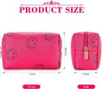 Pu Leather Preppy Makeup Bag Waterproof Cosmetic Organizer Cute Portable