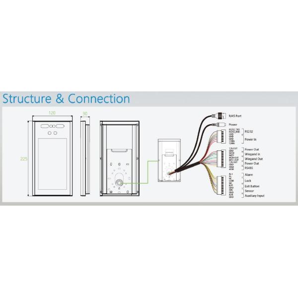 7 Inch IP65 Masked Facial Recognition Time Attendance System RS232