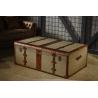 Buy cheap Retro Canvas Lifted Cover Leather Steamer Trunk Coffee Table Copper Nails Decoration from wholesalers