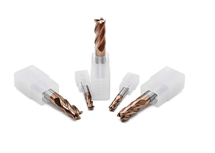CNC Cutting 3 Flute Carbide End Mills , Tungsten Carbide Milling Cutters
