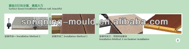 Outdoor Anti-UV Waterproof Plastic Wood Floor with Brushing Finish