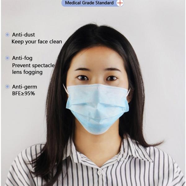 Buy cheap 17.5 * 9.5 Cm 3 Layers Health Germ Protection Disposable Surgical Masks from wholesalers