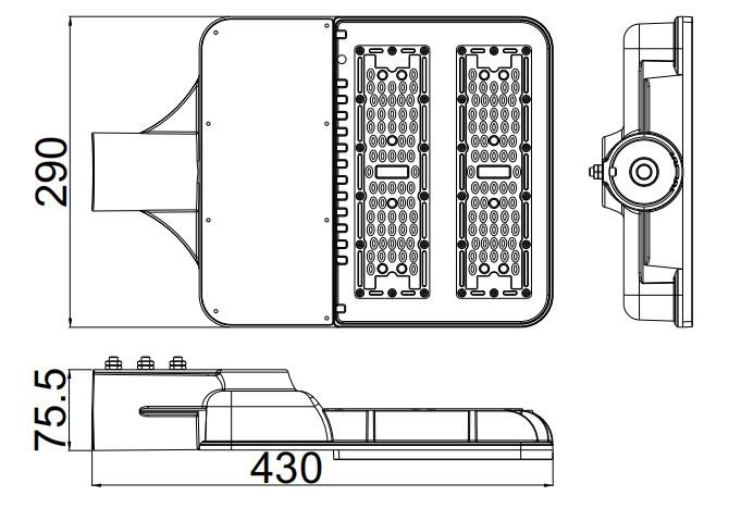 Garden High Lumen Led Street Light , IP66 Municipal Led Street Lighting