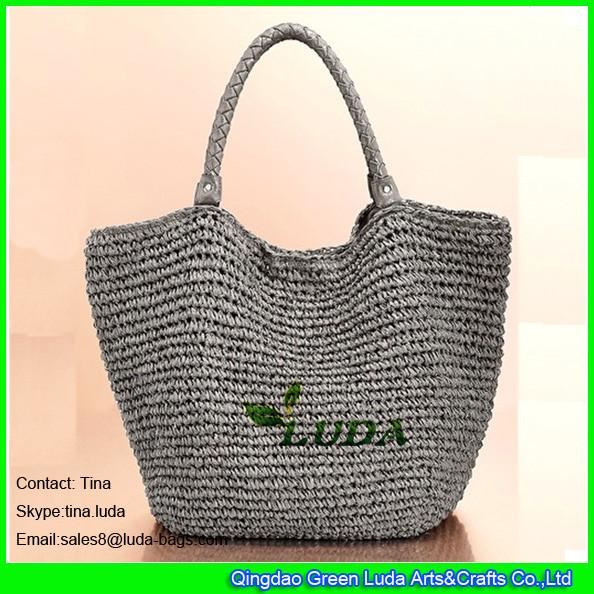 Buy cheap LUDA grey color paper straw Large beach bag uk from wholesalers