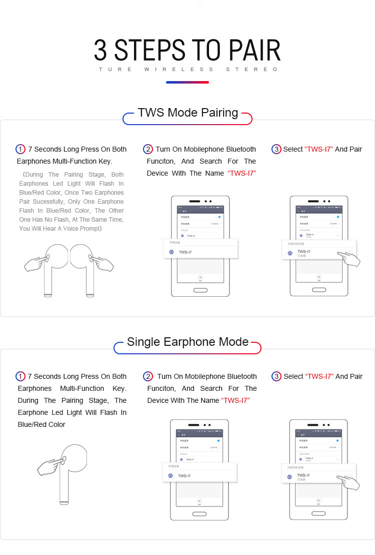 Wireless Bluetooth Headset,HD Stereo Bass in-Ear Wireless Headphones,Hands-Free Calling Earphones Sport Driving Earbuds