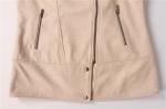 Ladies Melton Jacket / Women'S Zipper Jacket / Beige Color Metal Zipper