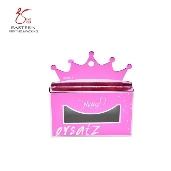 Buy cheap Foldable 350gsm White Cardboard Eyelash Packaging Box Crown Shaped from wholesalers