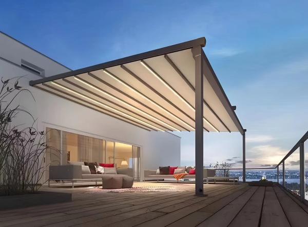 Buy cheap Electric Pergola Roof Canopy Aluminum Electric PVC Waterproof Garden Gazeb from wholesalers